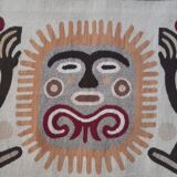 Large handmade wool kilim mural pre-Columbian 178x90cm