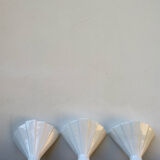 3 appliques en céramique blanche 1960