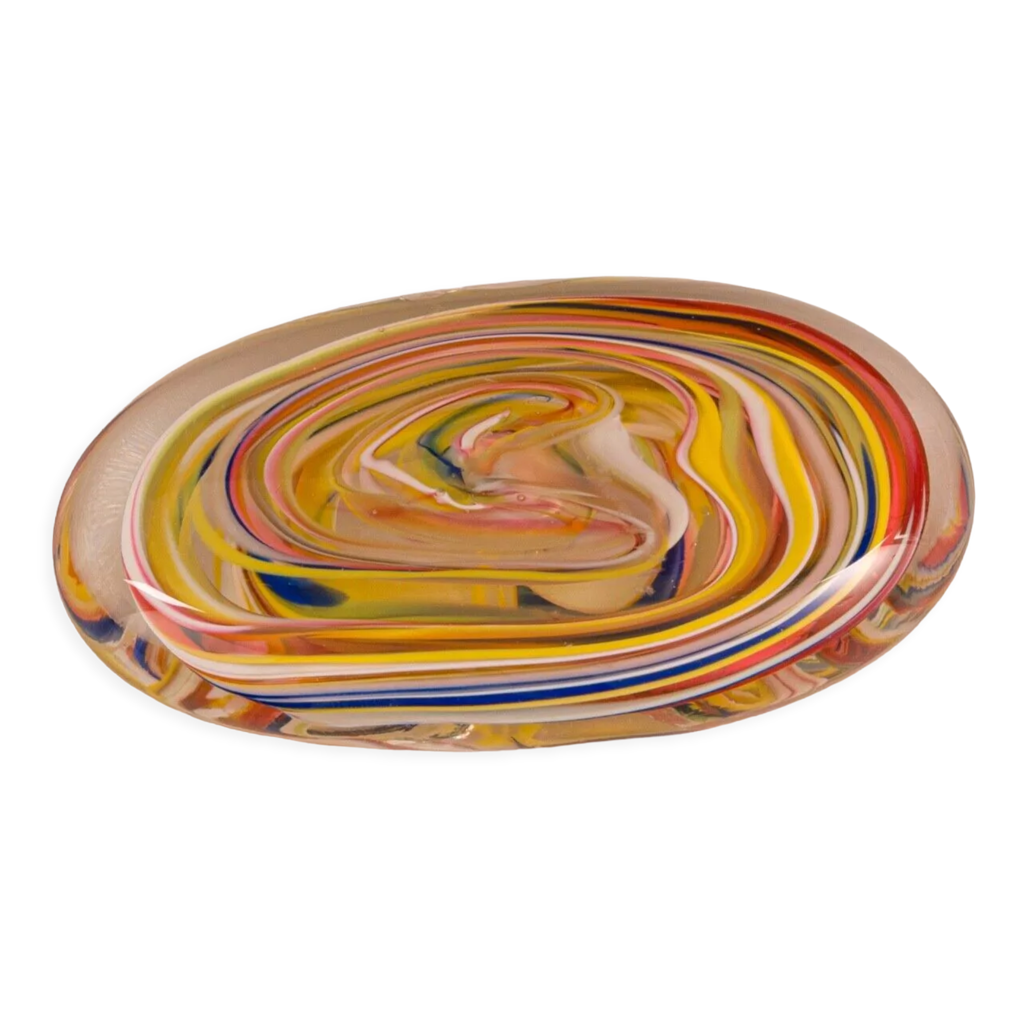 Sulphide murano paper press 1960 multicolored spiral