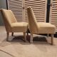 Paire de petits fauteuils d'appoint jaunes