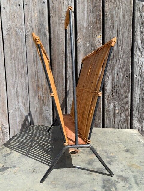 Rattan and bamboo magazine holders 60s
