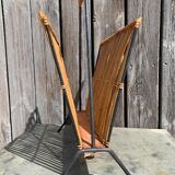 Rattan and bamboo magazine holders 60s