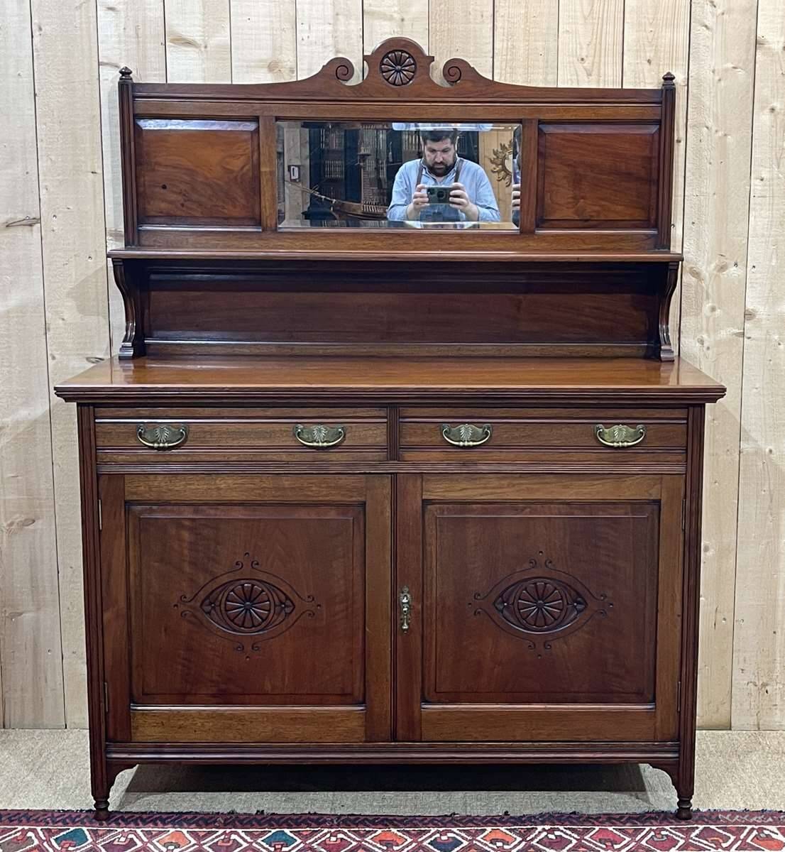 English art nouveau buffet in mahogany early twentieth century