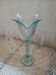 Glass tulip candle holder on stand