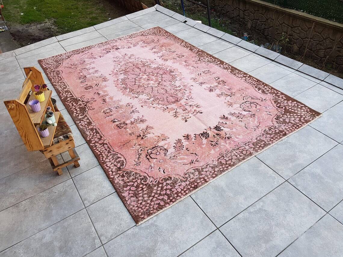 Vintage Decorative Pink Rug sku 2535