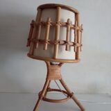 Pair of vintage bamboo bedside lamps