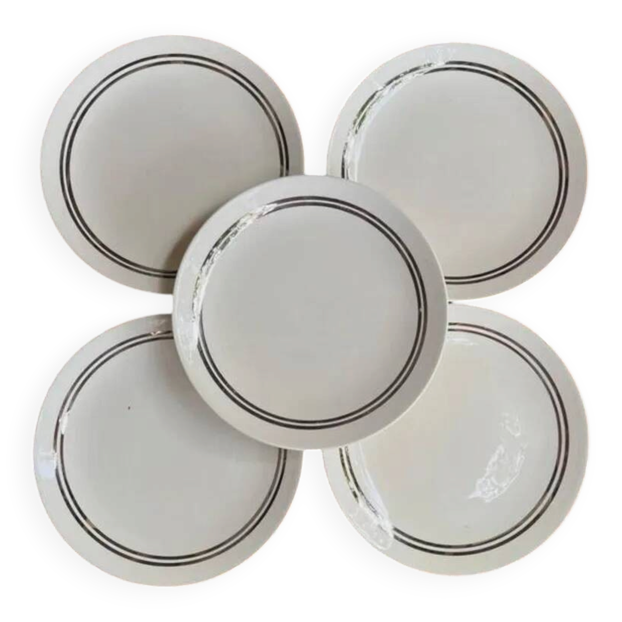 Set of 5 dessert plates Gien – model 4607 vintage - Diameter 19.5 cm