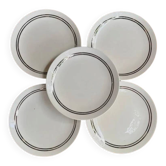 Lot de 5 assiettes à dessert Gien – modèle 4607 vintage - Diamètre 19,5 cm