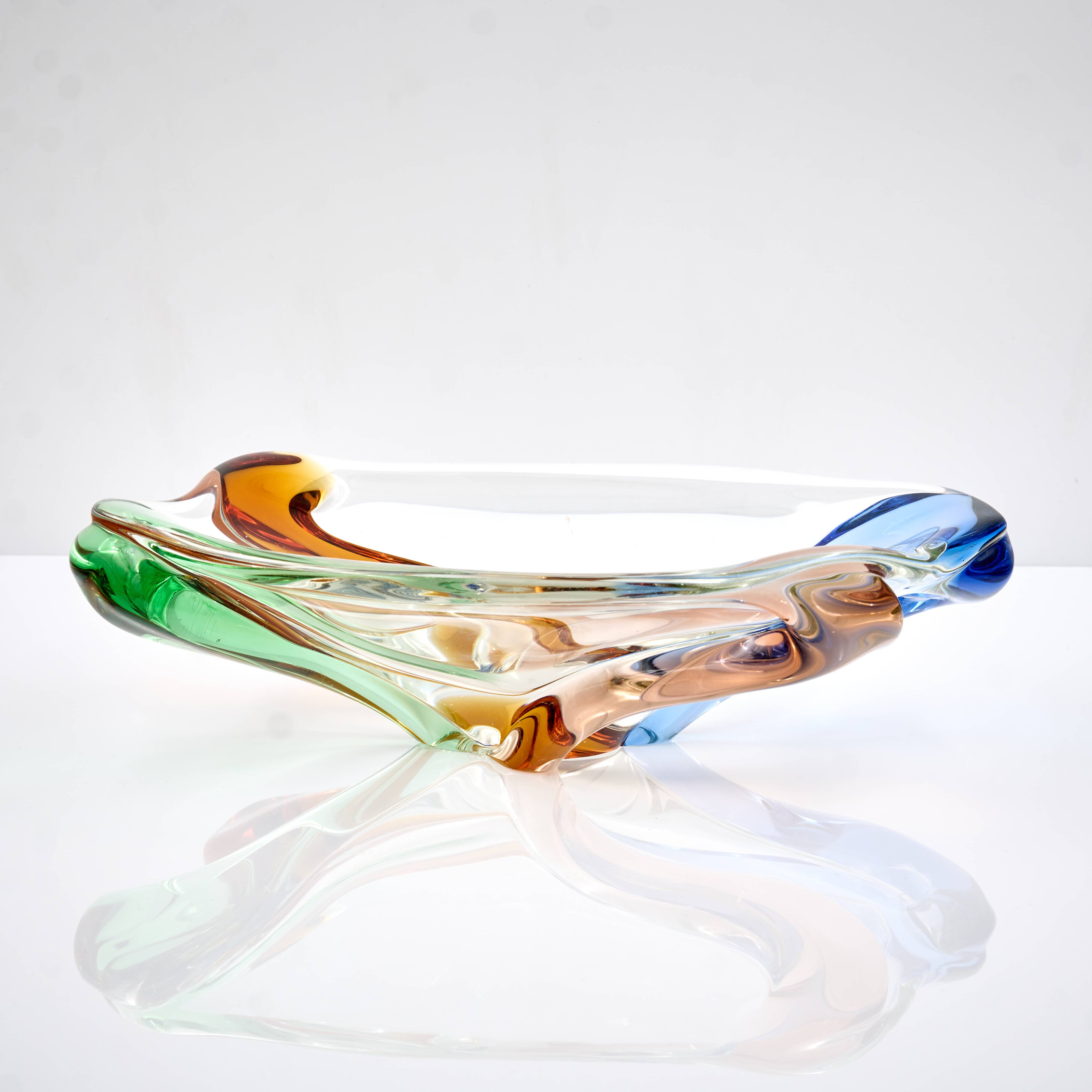 Vintage Multicolor Glass Bowl by František Zemek from Rhapsody Collection