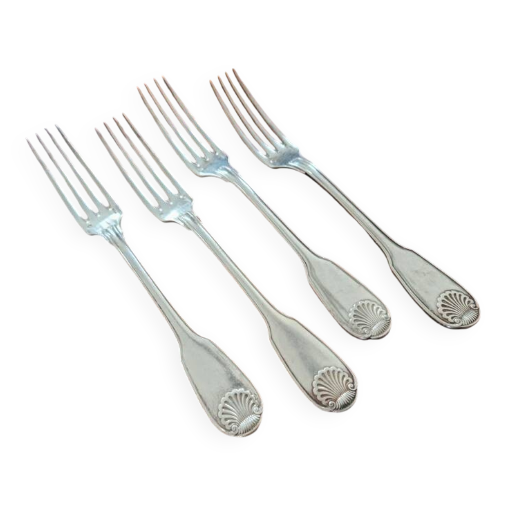 Christofle, Paris - Set of 4 dessert forks - Vendôme model (Louis XIV style) - in metal