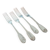 Christofle, Paris - Série de 4 fourchettes à entremets - Modèle Vendôme (style Louis XIV) - en métal