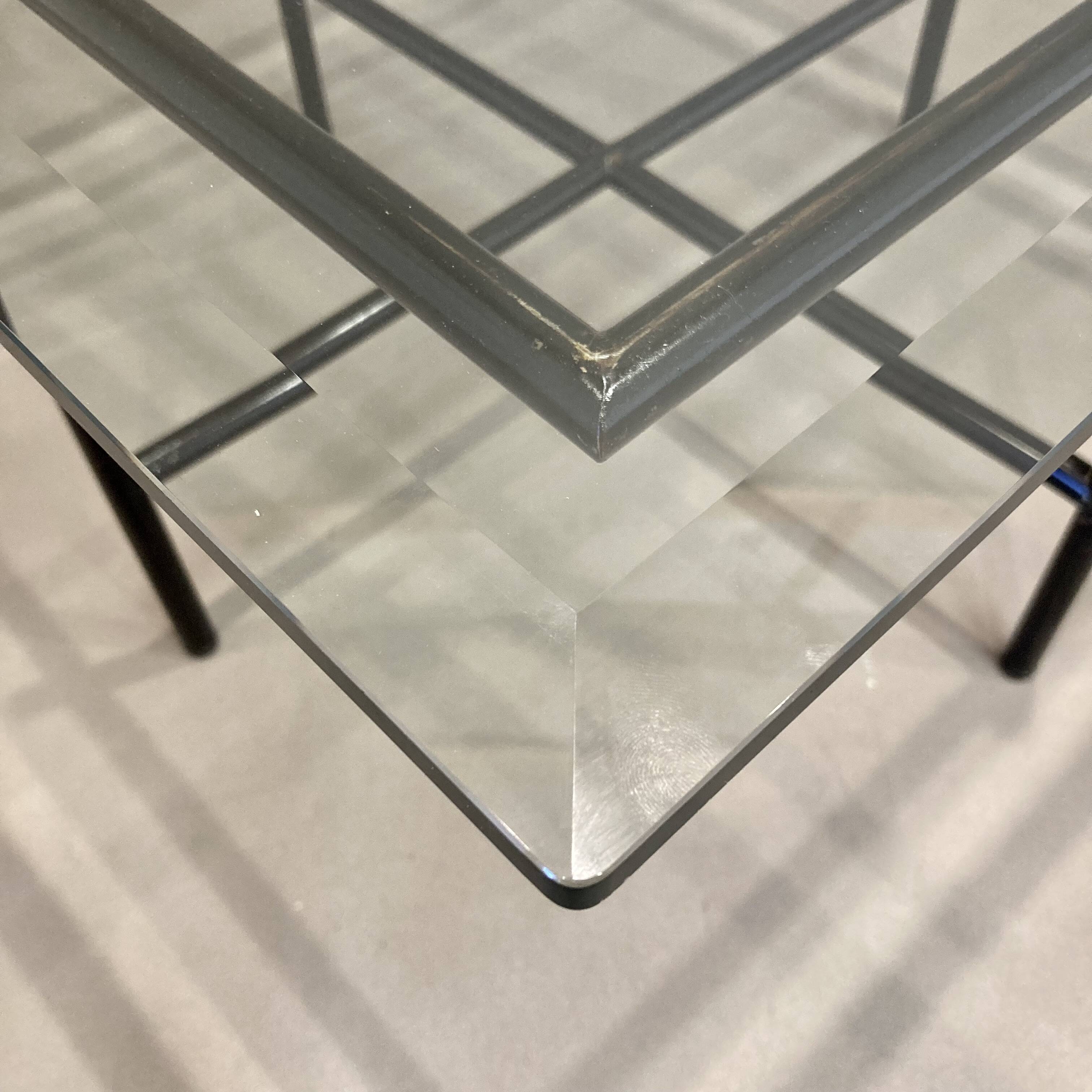 Glass and metal coffee table 1950