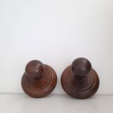 Set of 2 wooden coat hooks