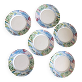 6 assiettes à dessert Arcopal motifs effet aquarelle peinture paysage