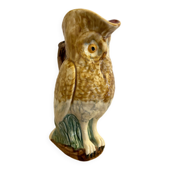 Pitcher - vintage slip carafe in the shape of owls