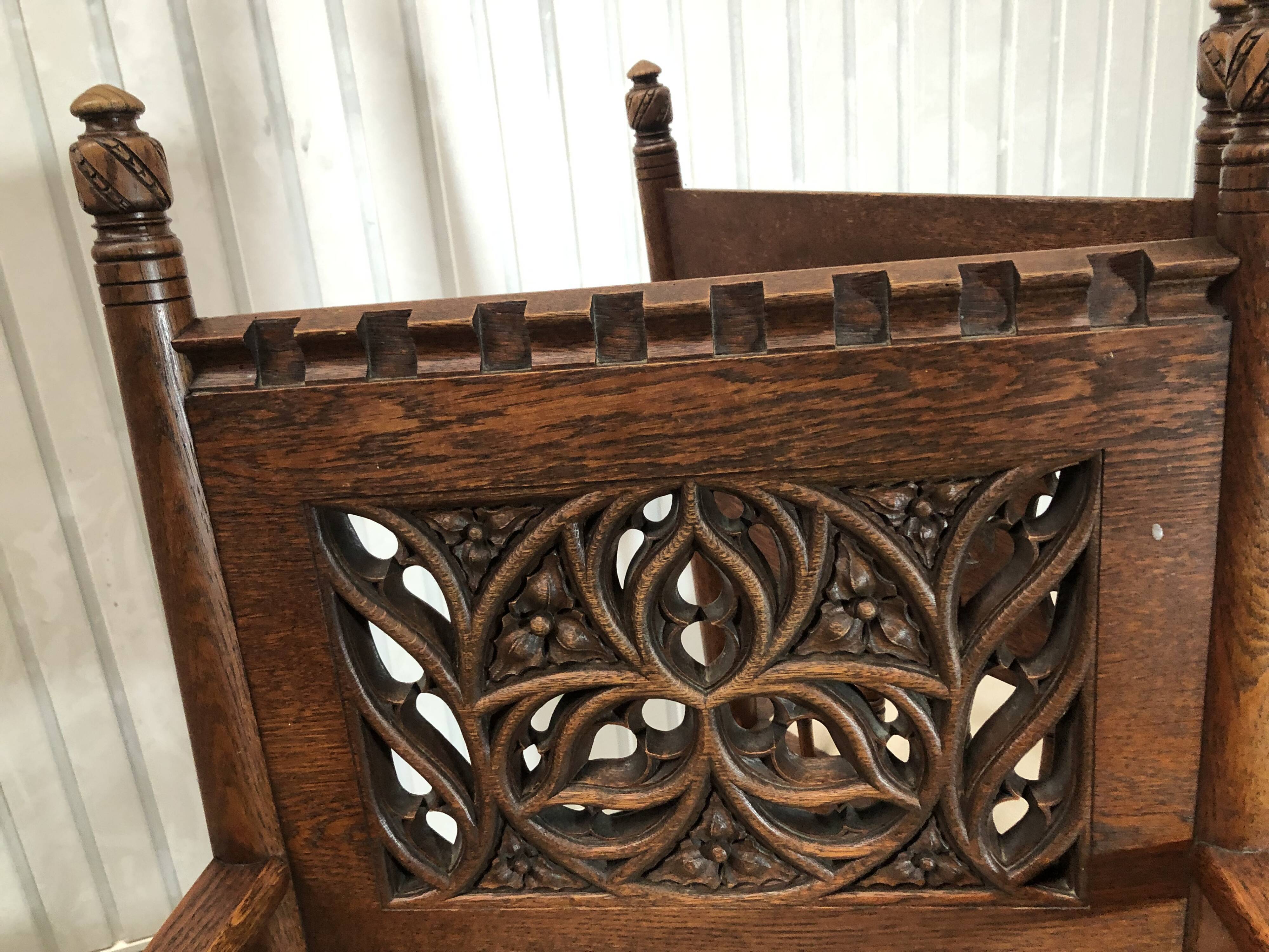 2 armchairs old Gothic style