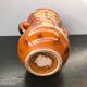 Ancient Vase With Autumn Ceramics Brown - Decor Leaves 70s Vintage
