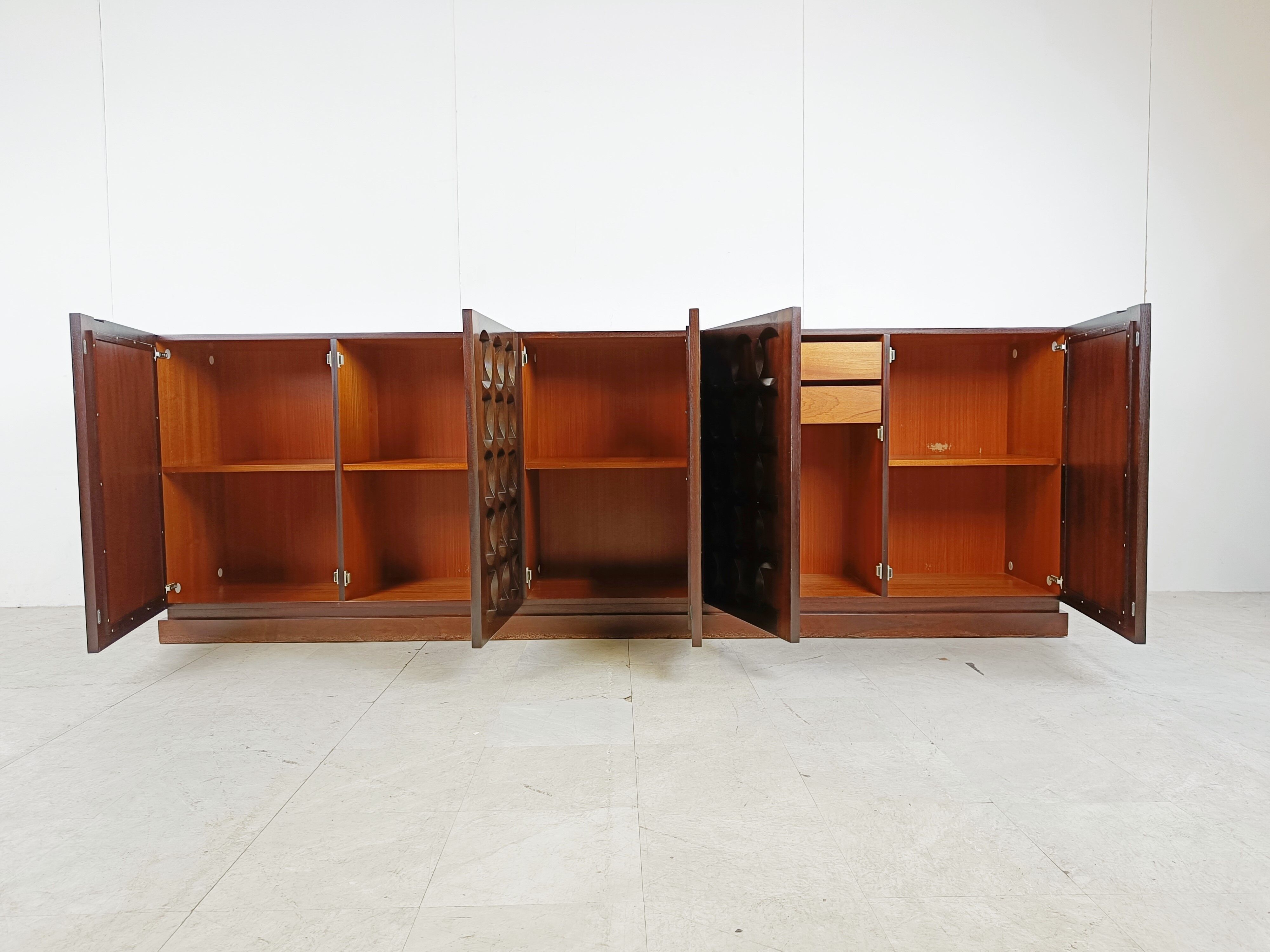 Graphical brutalist credenza, 1970s