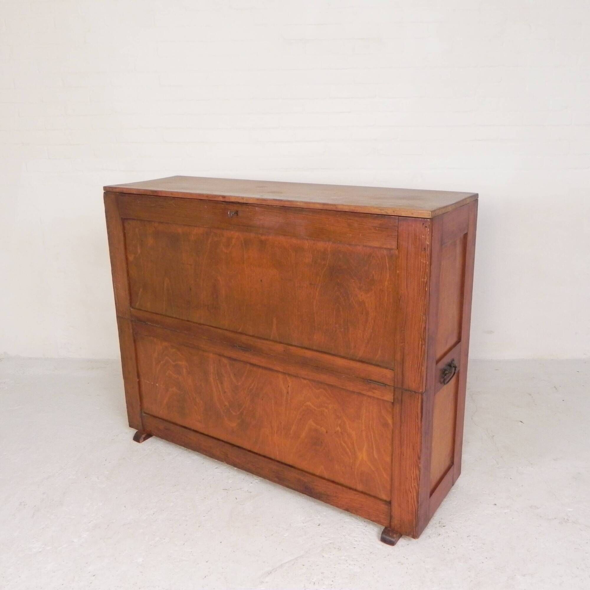 Pine school chart cabinet, architect's cabinet, map cabinet, 1930s