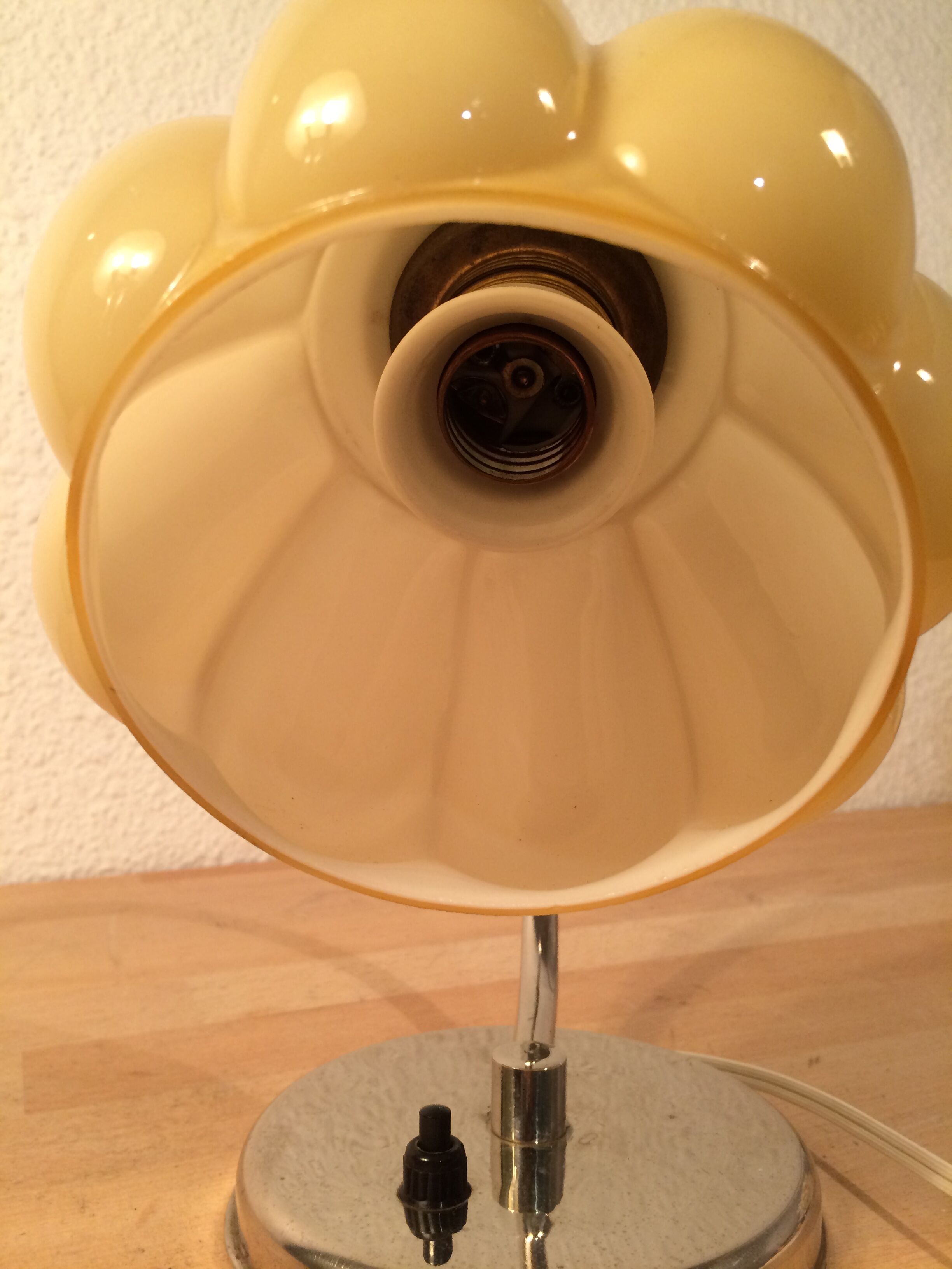 Art deco lamp molded glass and chrome, wall lamp 30s