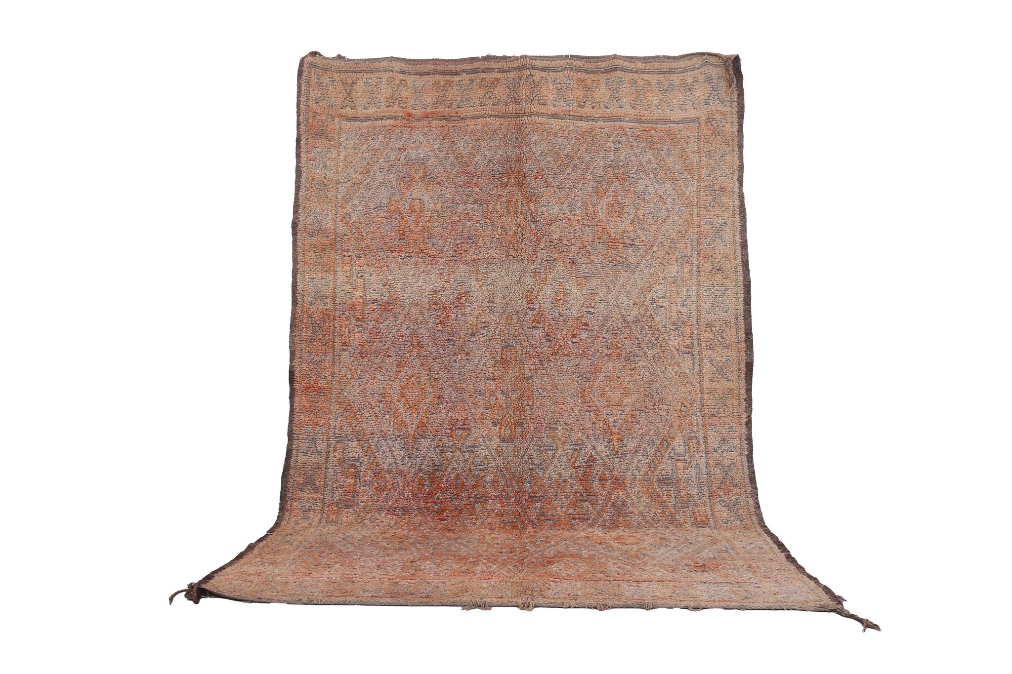 Peach Vintage Moroccan Rug 203 x 302 cm - Berber Wool Rug - Handmade Rug