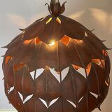 1970s metal chandelier Hans Kogl leaf patterns