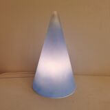 Table lamp made in France, model Teepee, in double-layer glass (clear and light blue)