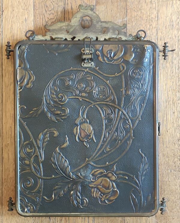 Ancien miroir triptyque/miroir de barbier
