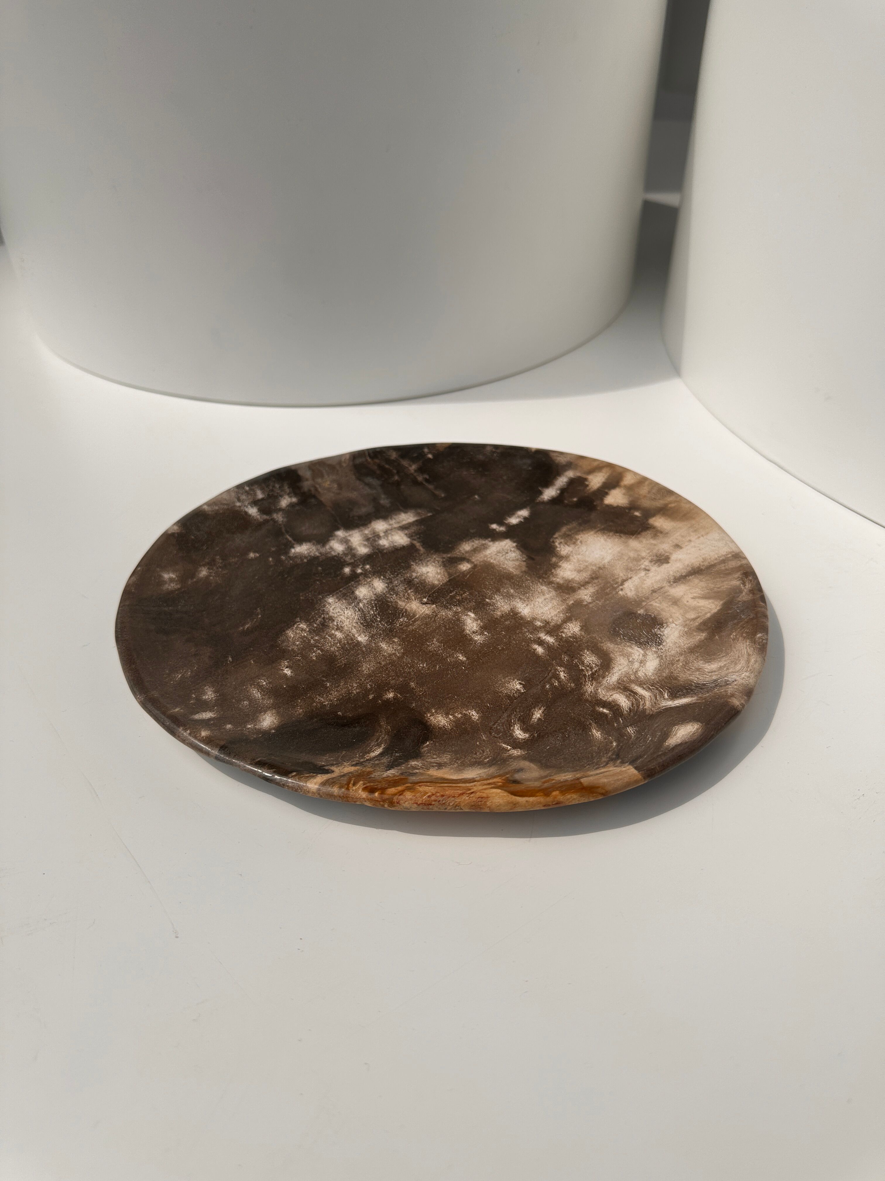 Dish in petrified wood