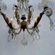 Crystal pendant chandelier wrought iron 1900