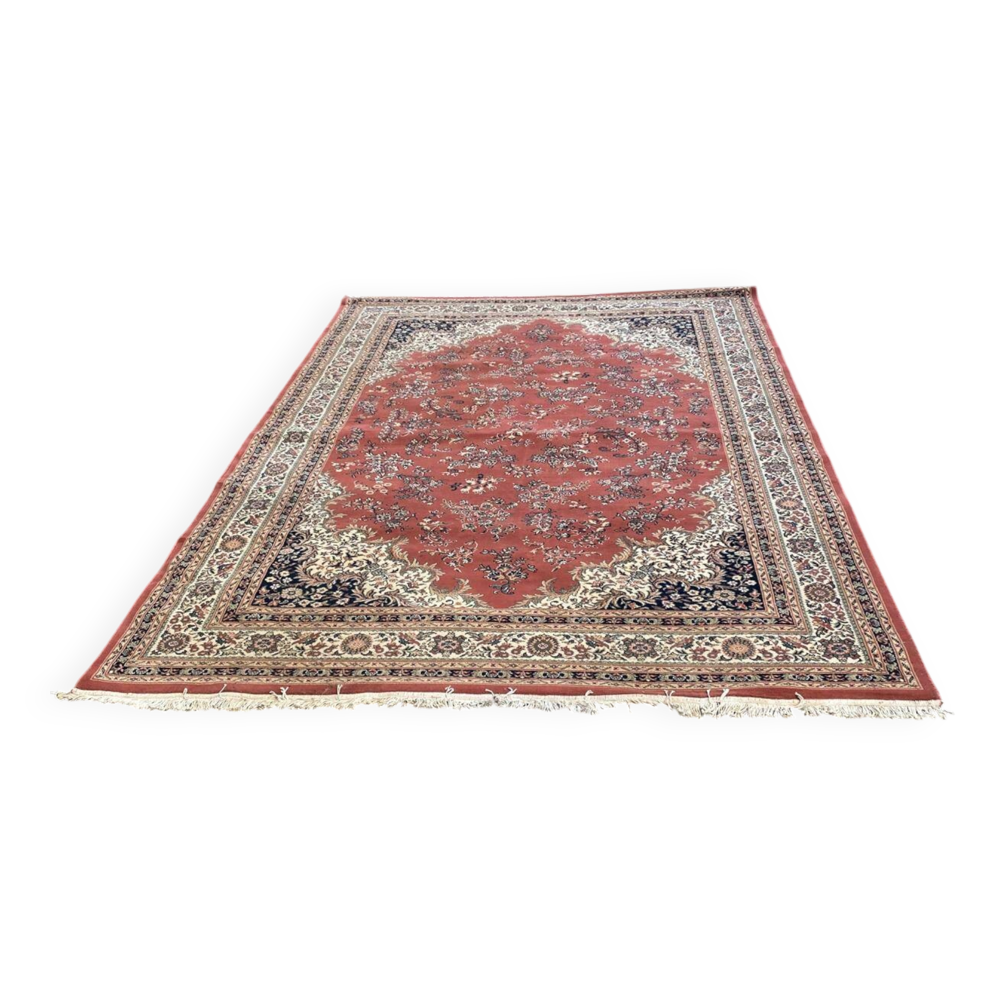Large Persian burgundy rug in Khorassan wool 250x350cm