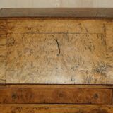 Writing desk in pollard oak from around 1800 with claw and ball carved legs.