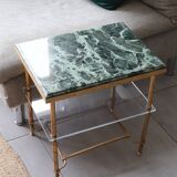 Table d'appoint en marbre vert vintage
