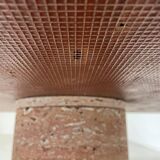 Red travertine coffee table attributed to Angelo Mangiarotti, Italy, 1970s