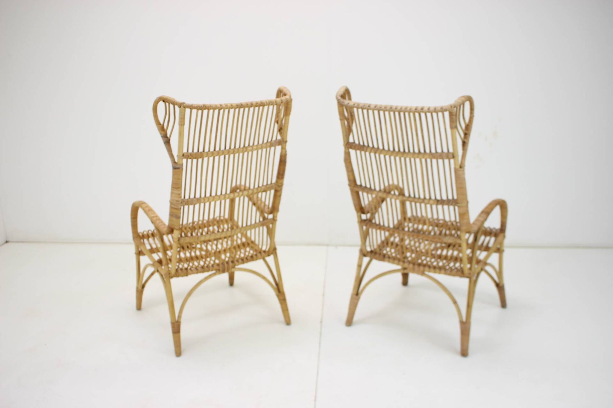 Midcentury rattan armchairs, 1960s