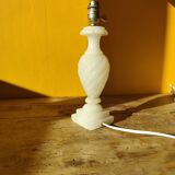 Antique twisted marble lamp base - white stone lamp