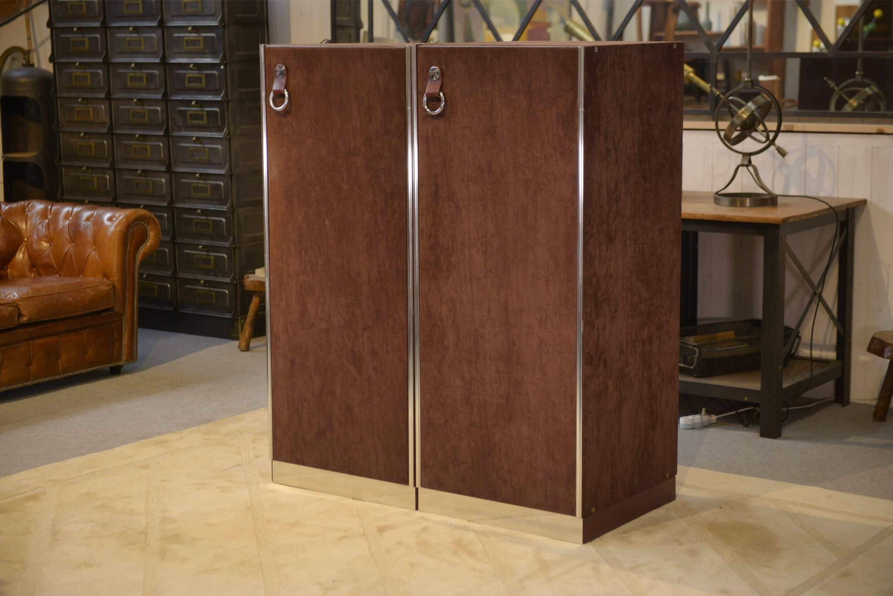 Pair of cabinets by Guido Faleschini produced by Mariani for Hermès 1970s