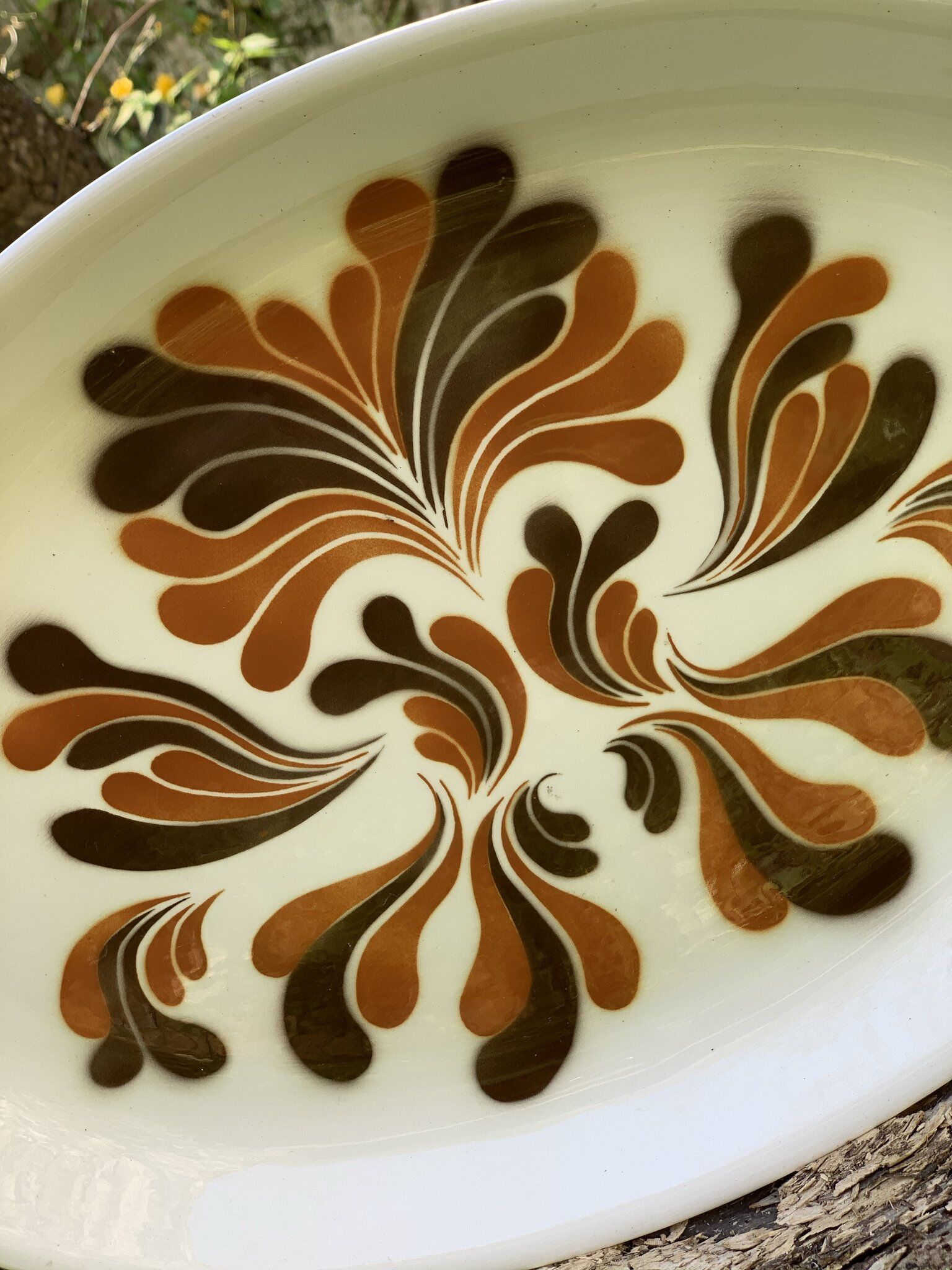 Long old earthenware dish K-G Lunéville Badonviller vintage