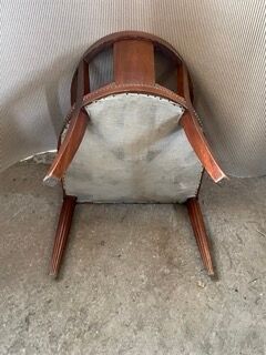 Vintage armchair art Deco - Hetre and leather