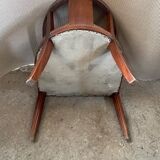 Fauteuil art deco, hêtre et cuir