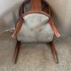 Fauteuil art deco, hêtre et cuir