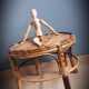 Bamboo stool under plant