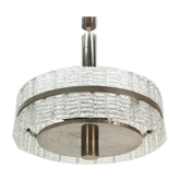 Large '60s Ice Glass Pendant Lamp