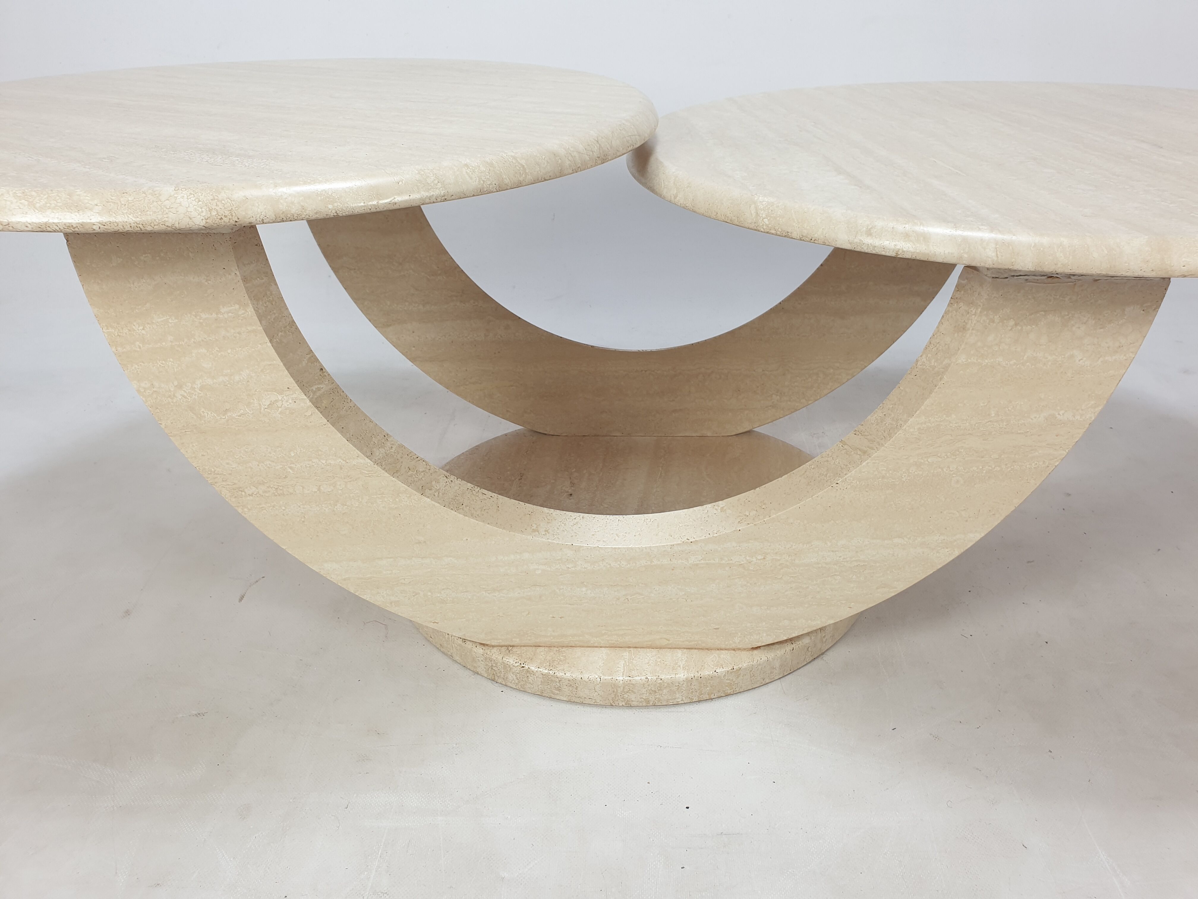 Italian travertine coffee table, 1980s