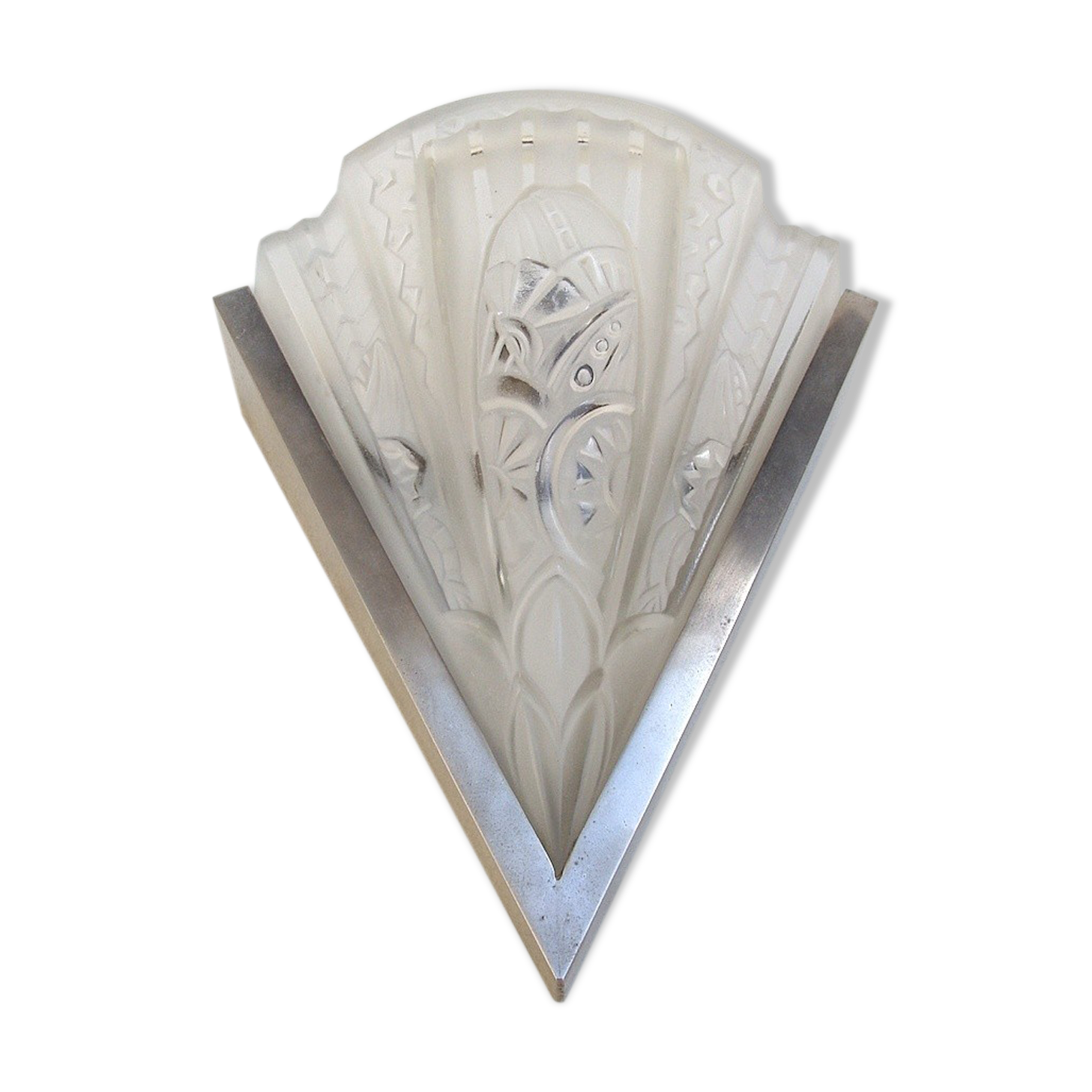 Art deco pressed glass sconce