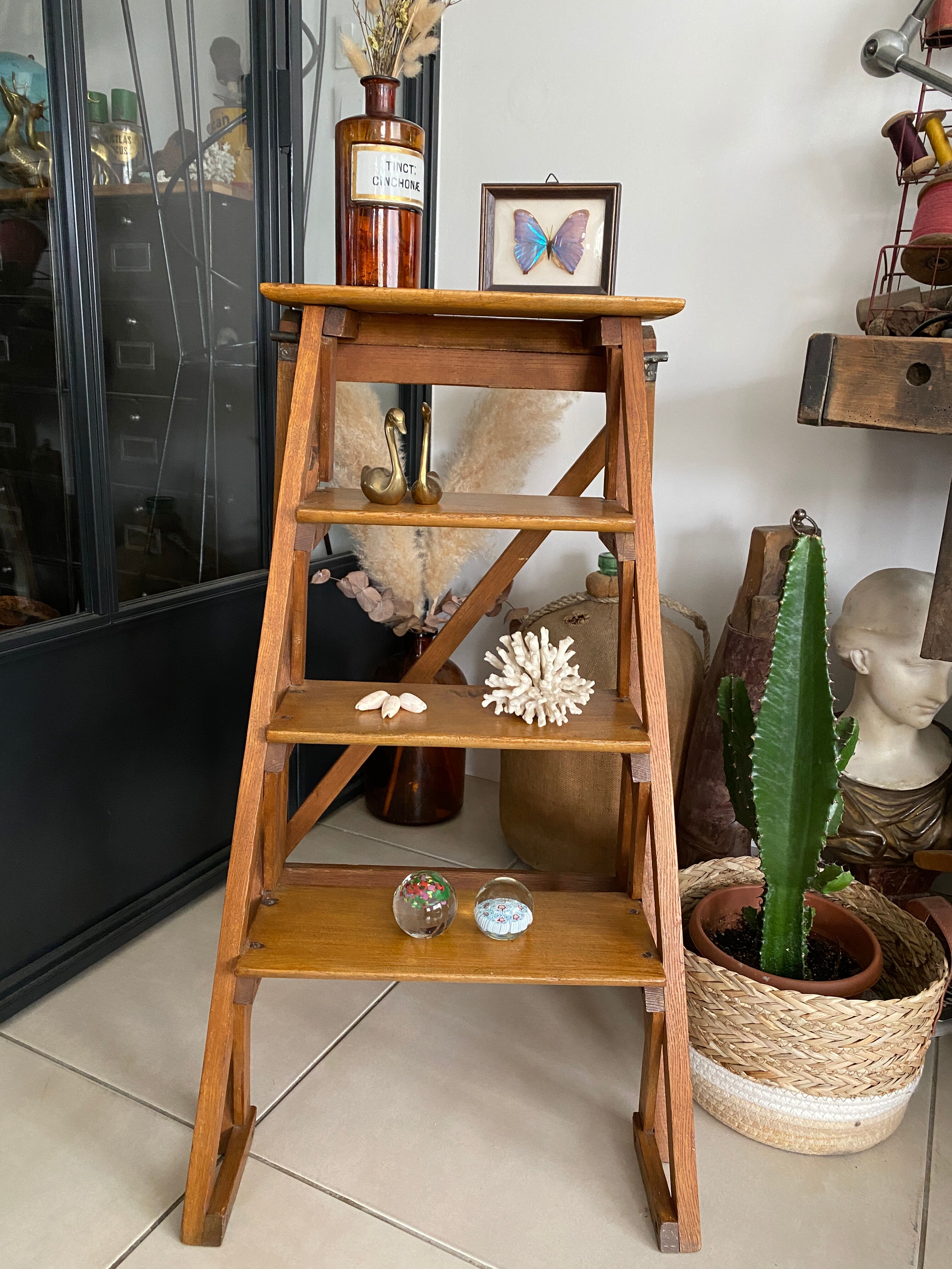 Vintage wooden stepladder