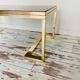 COFFEE TABLE WITH GILDED BASE WITH REVERSIBLE TOP circa 70