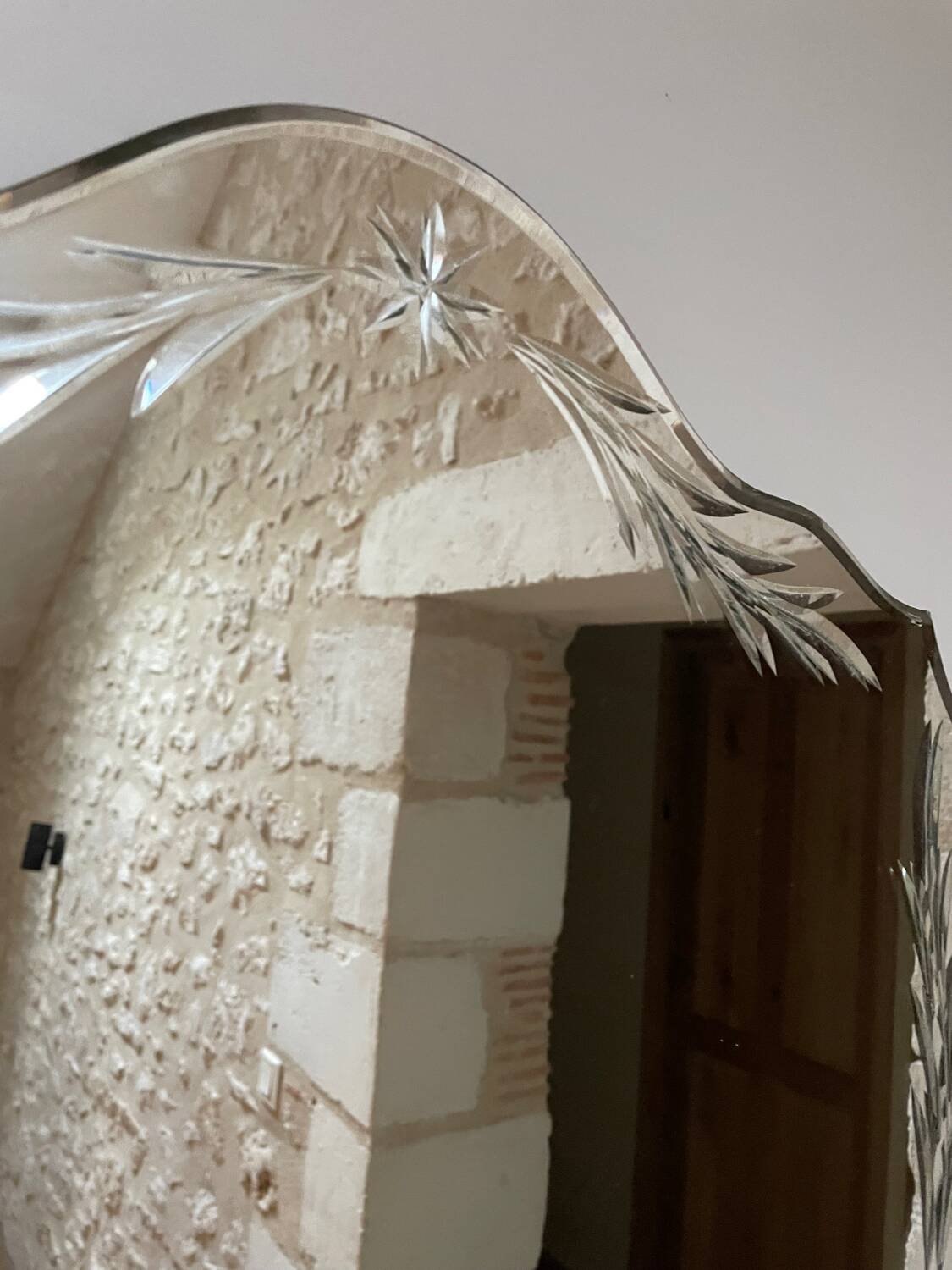 1950s beveled mirror