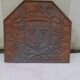 Cast iron fireplace plate fleur de lys art foundry never laid