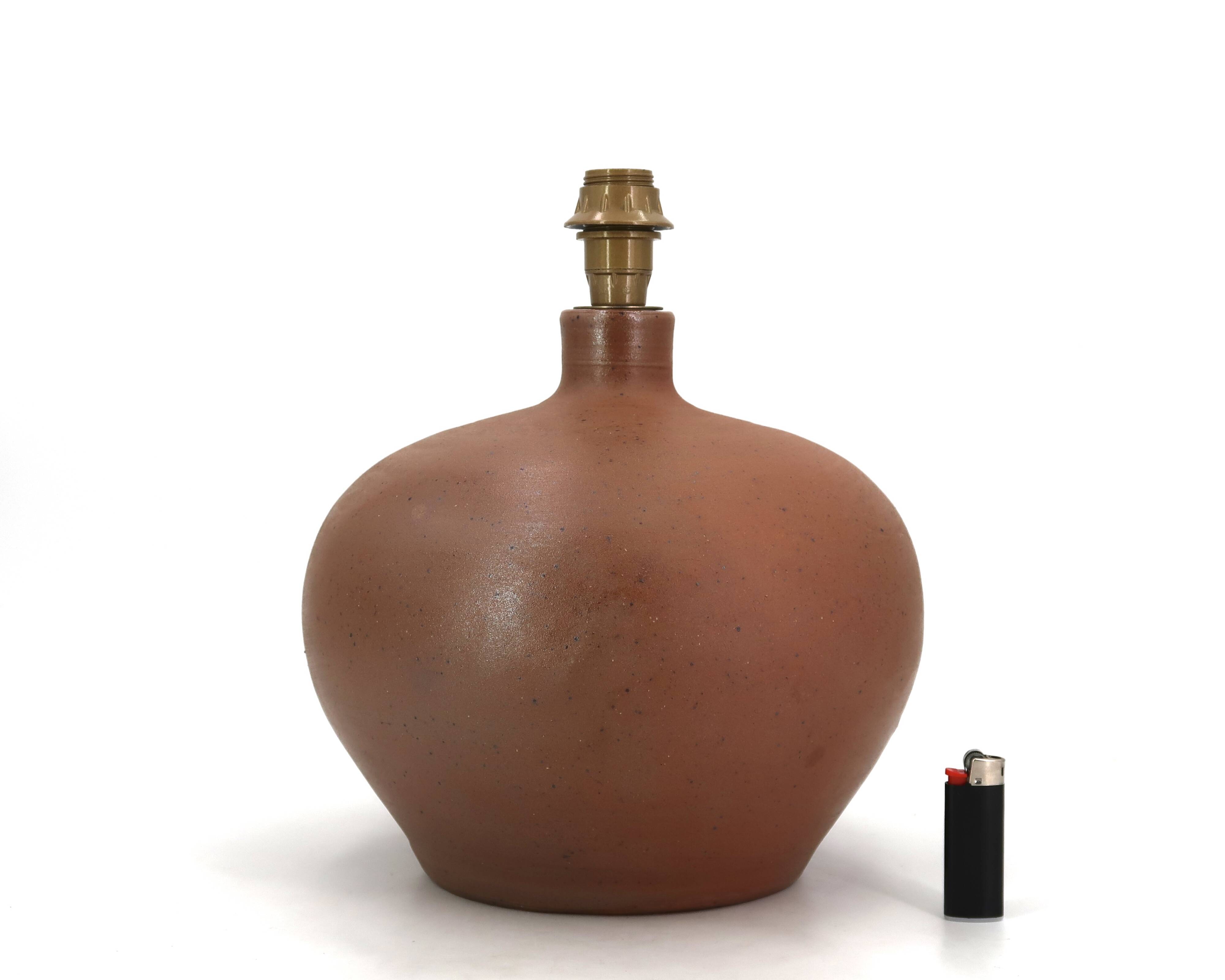 Impressive pyrite stone lamp by Georges Robin, ceramic from the 1960s.